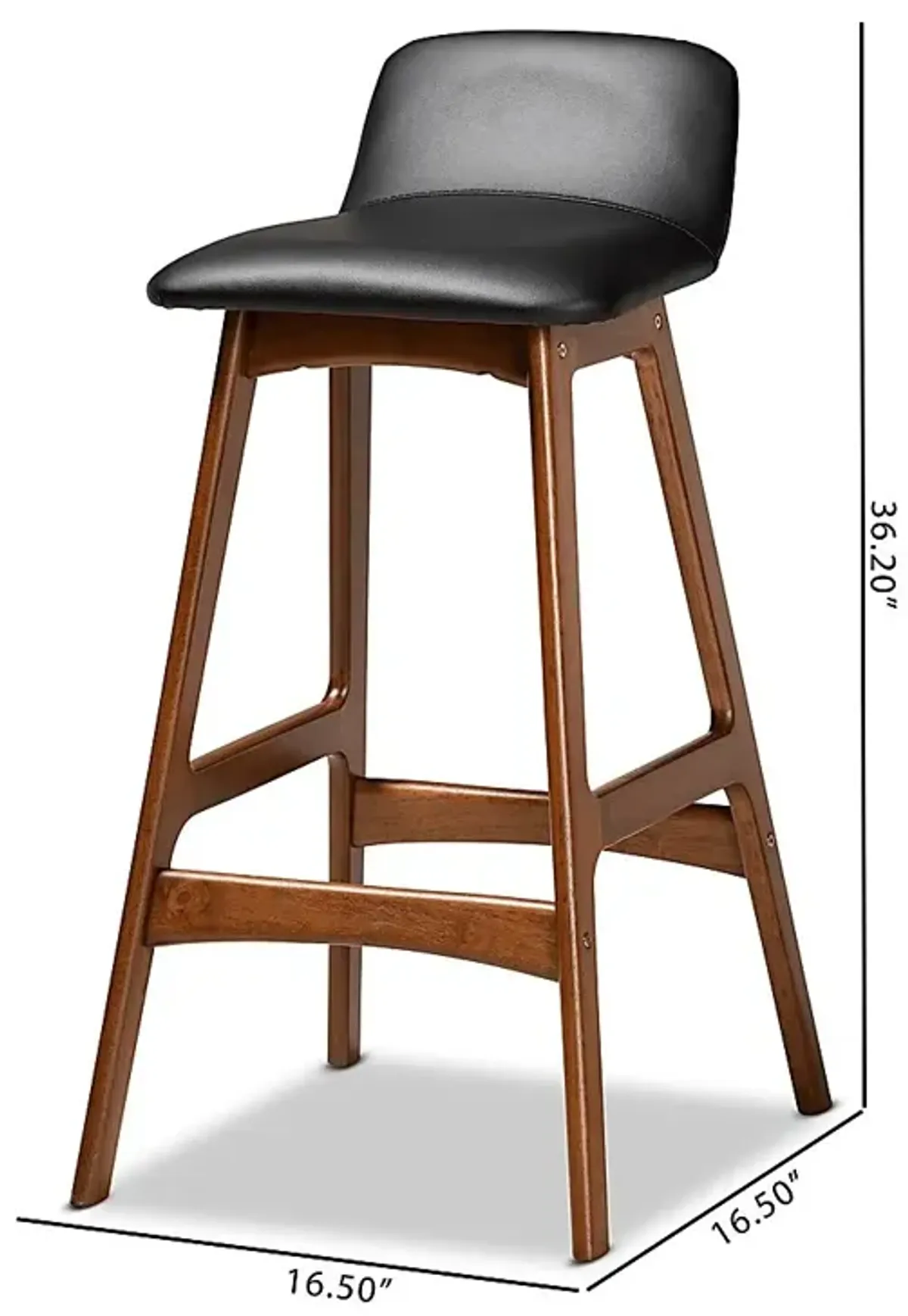 Ledford Black Bar Stool, Set of 2