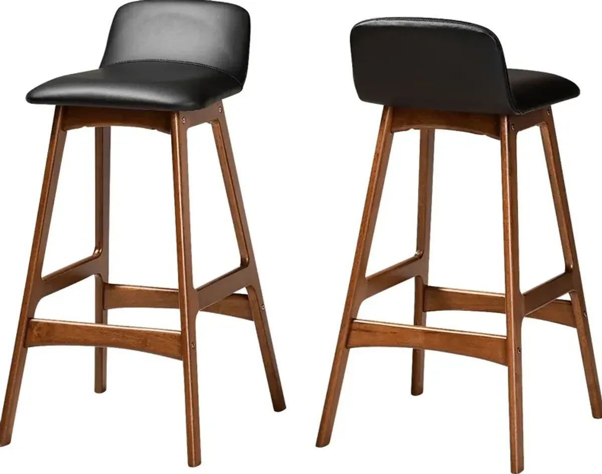 Ledford Black Bar Stool, Set of 2