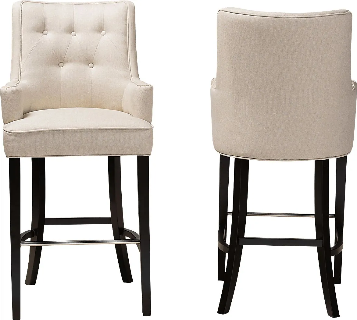 Chalfant Beige Barstool, Set of 2