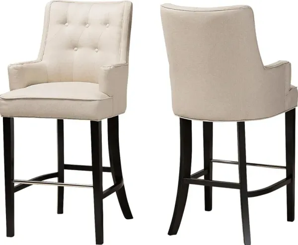 Chalfant Beige Barstool, Set of 2