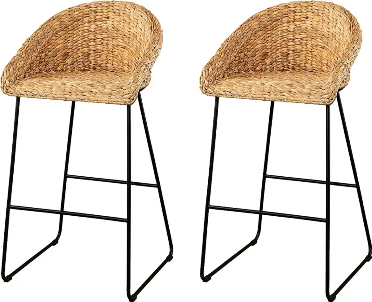 Wesvill Natural Barstool Set of 2