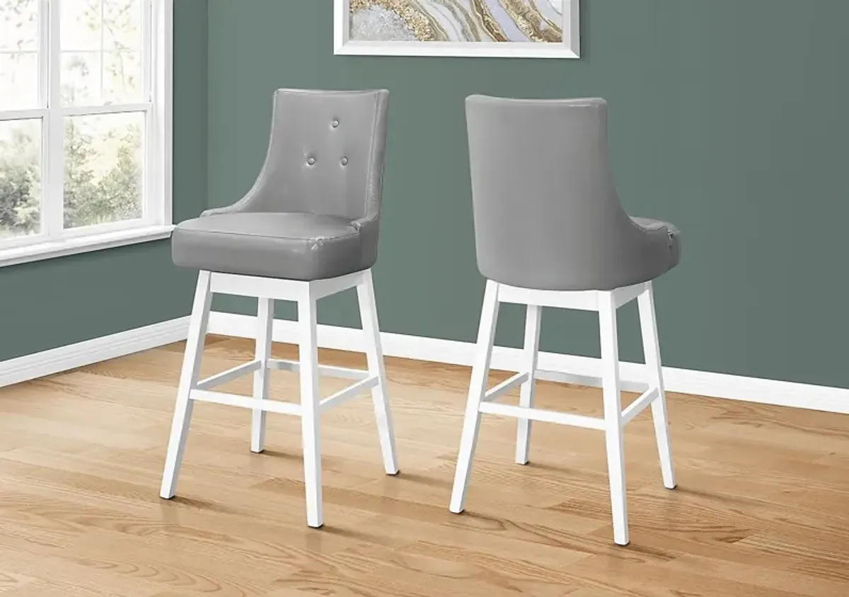 Almondwood Gray Swivel Barstool, Set of 2