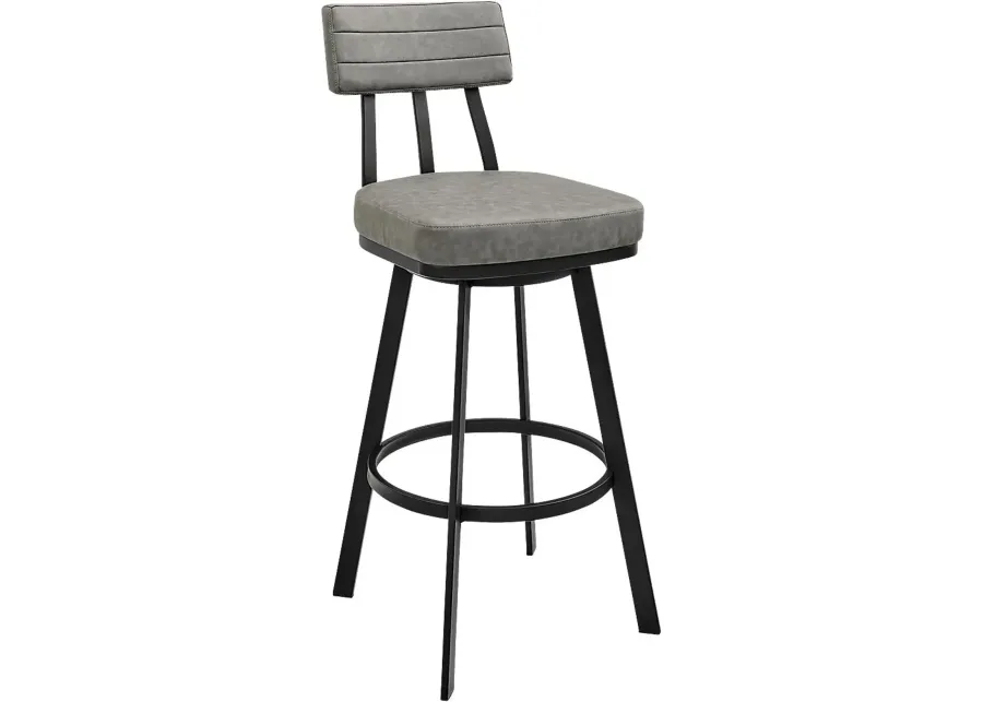 Densmores Gray Swivel Bar Stool