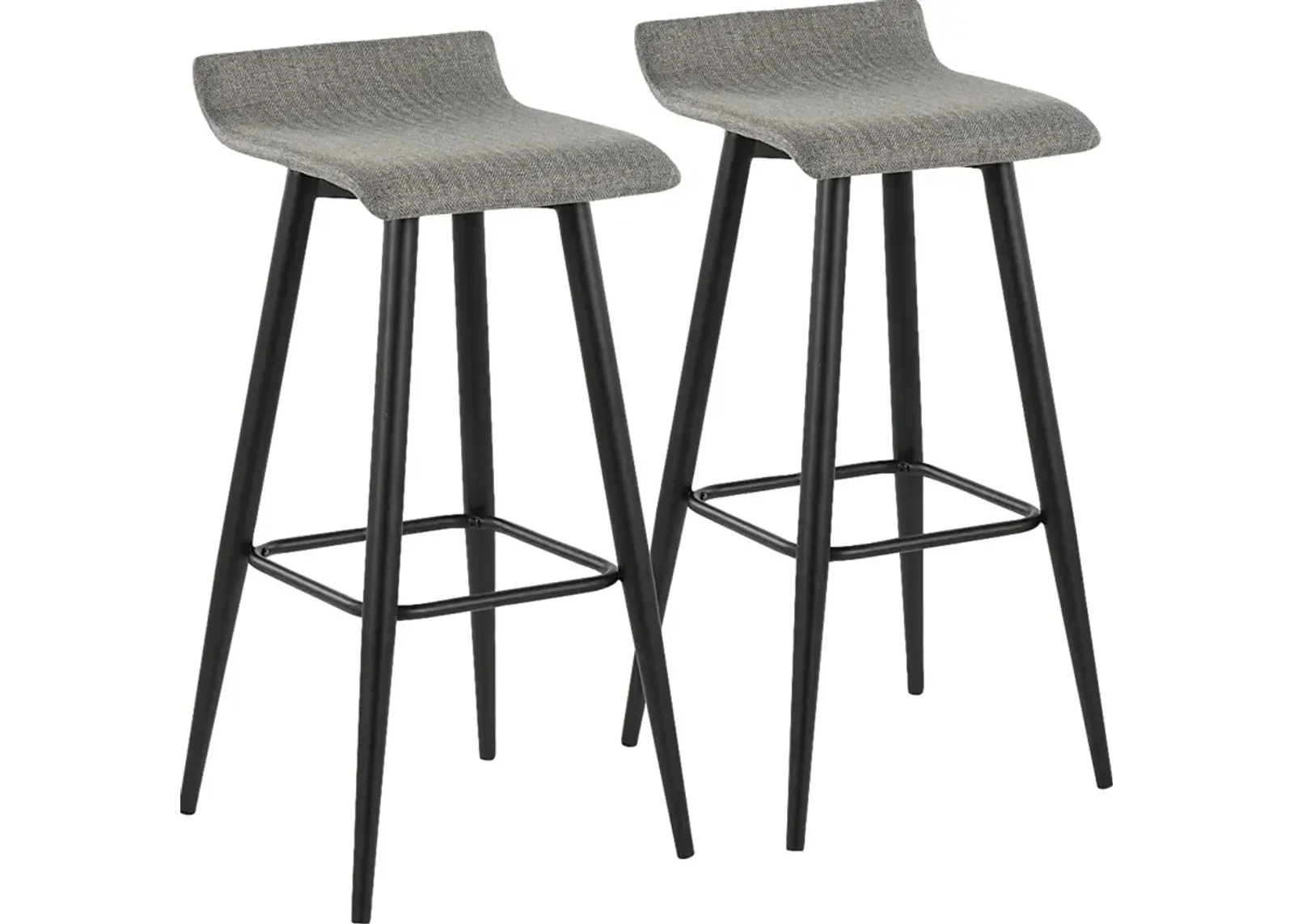 Walhill Gray Fabric Barstool, Set of 2