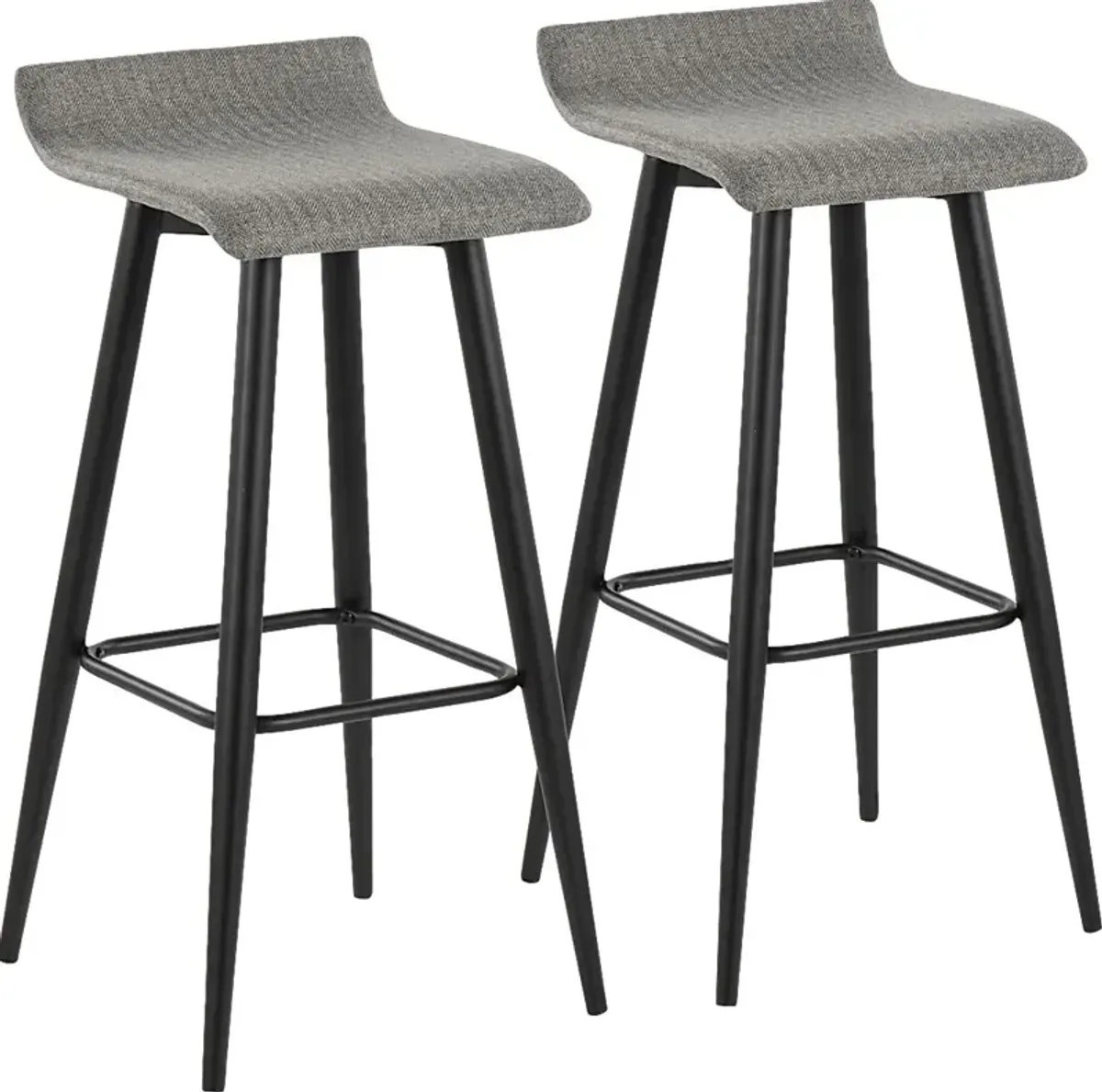 Walhill Gray Fabric Barstool, Set of 2