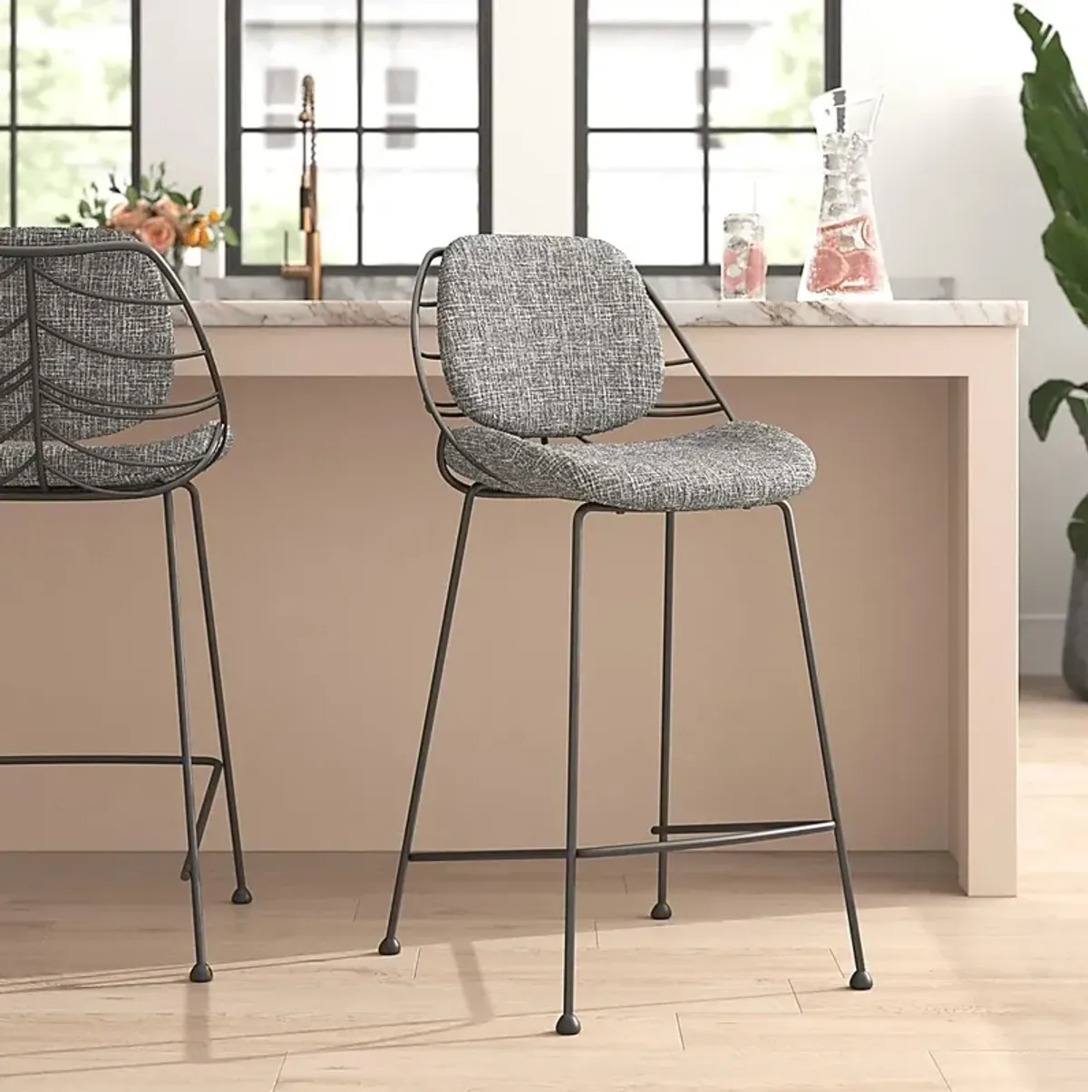 Sheffer Light Gray Bar Stool