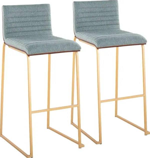Tatesbrook I Green Barstool, Set of 2