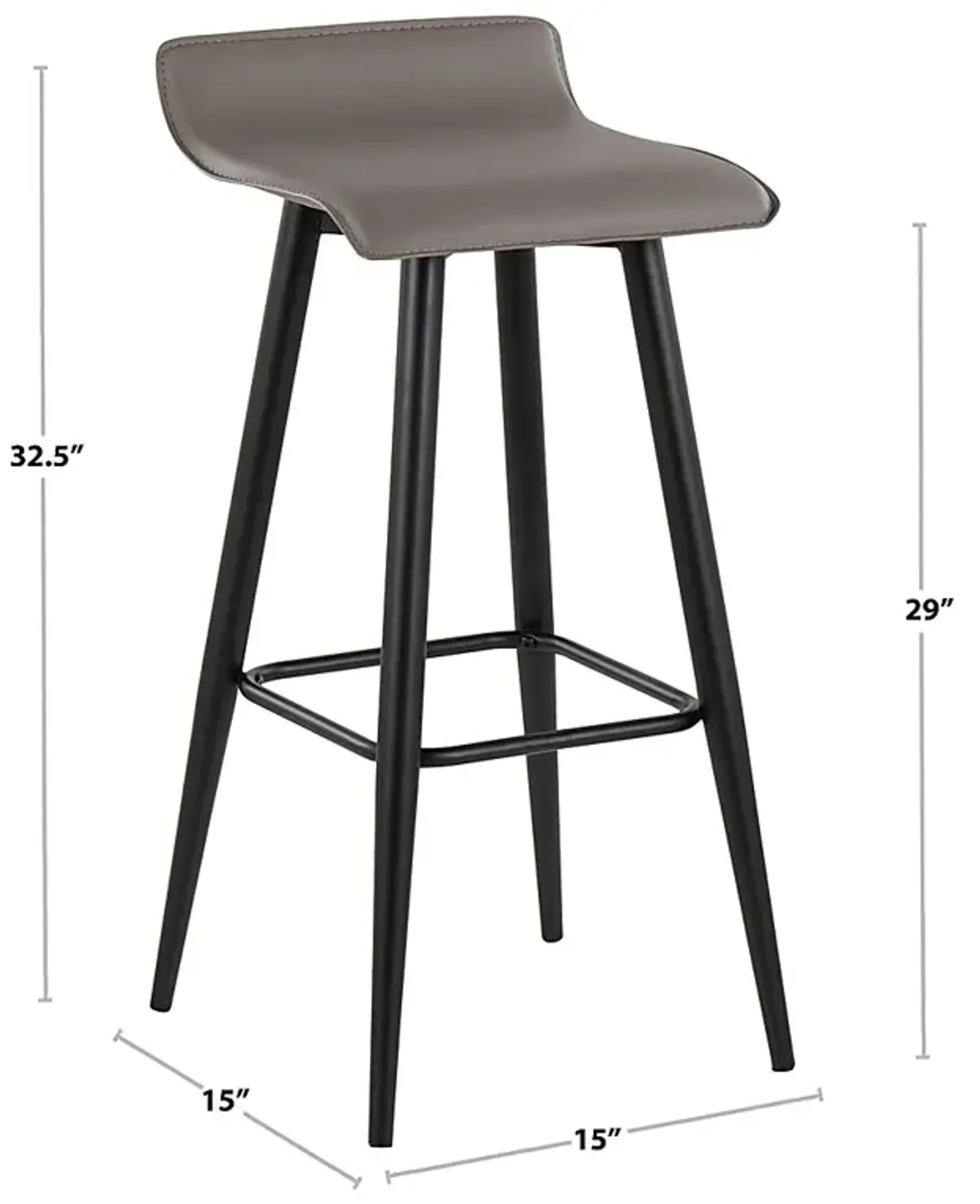 Aliceanna Gray Barstool, Set of 2