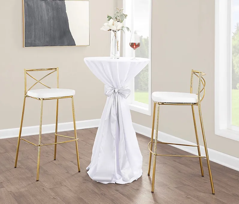 Prienwood White Barstool, Set of 2