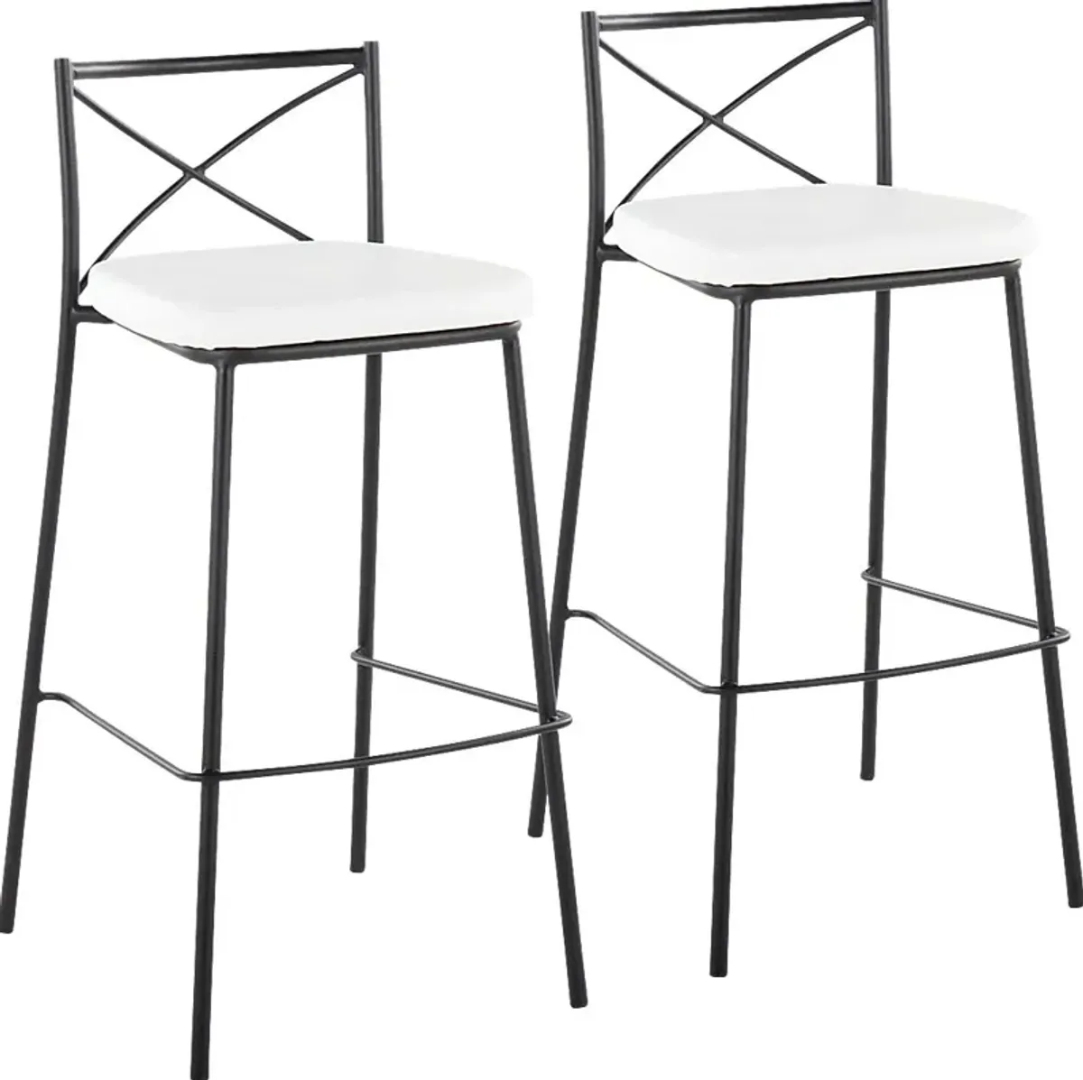 Prienwood White Barstool, Set of 2