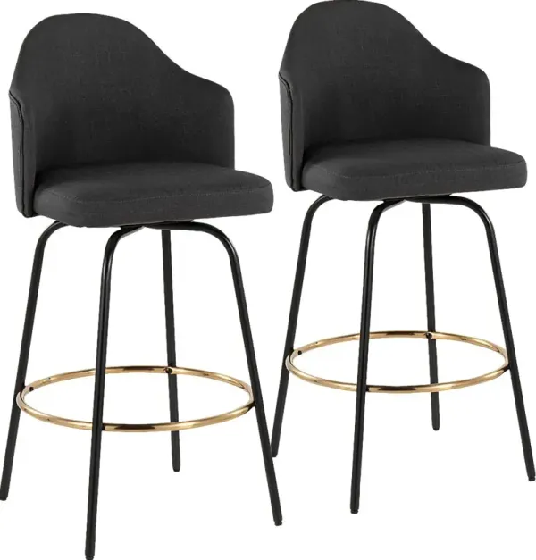 Winchelsea III Charcoal Barstool, Set of 2