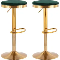 Foremere Green Swivel Barstool, Set of 2