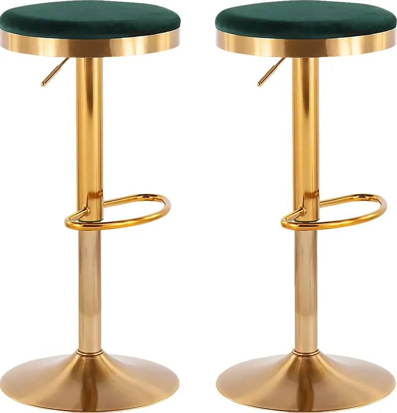 Foremere Green Swivel Barstool, Set of 2