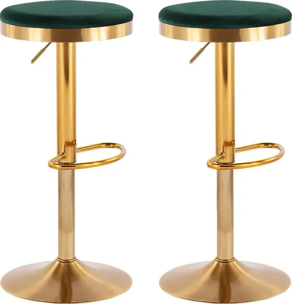 Foremere Green Swivel Barstool, Set of 2