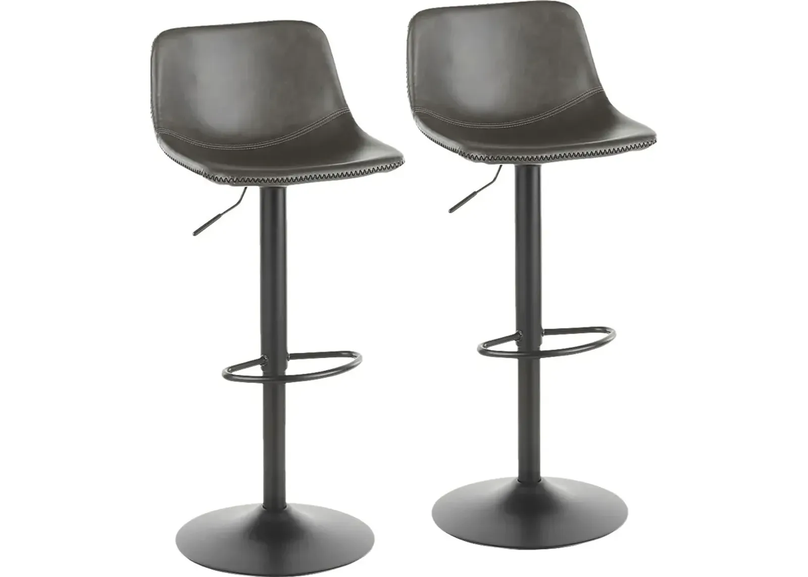 Dryades Gray Adjustable Barstool, Set of 2