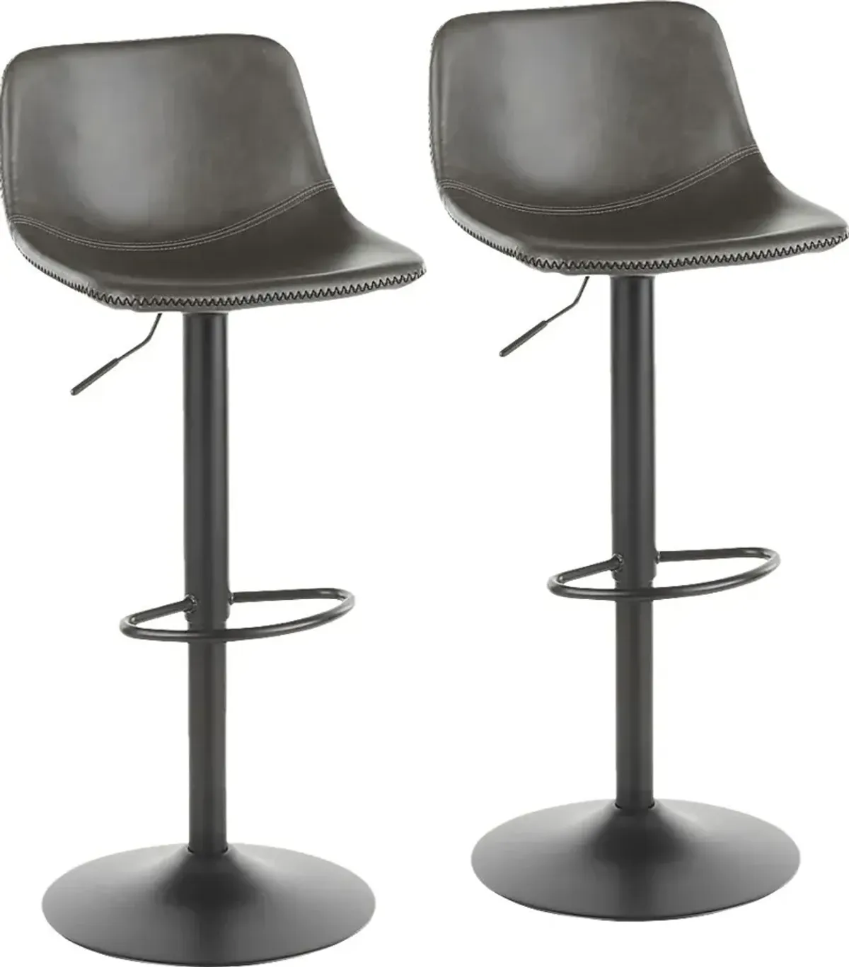 Dryades Gray Adjustable Barstool, Set of 2