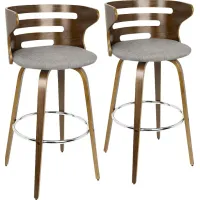 Withersfield Gray Barstool, Set of 2