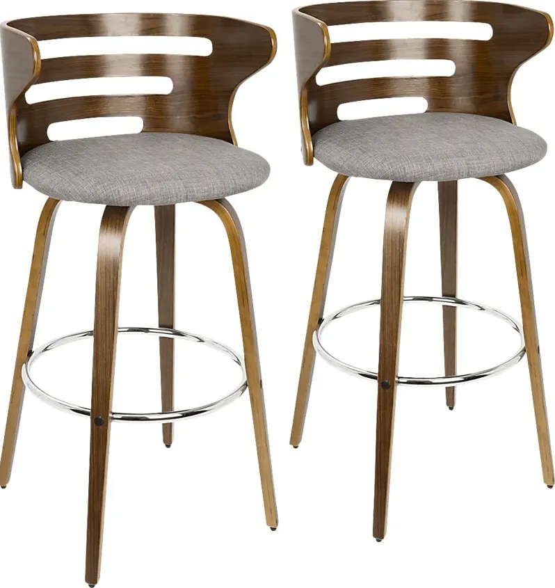 Withersfield Gray Barstool, Set of 2