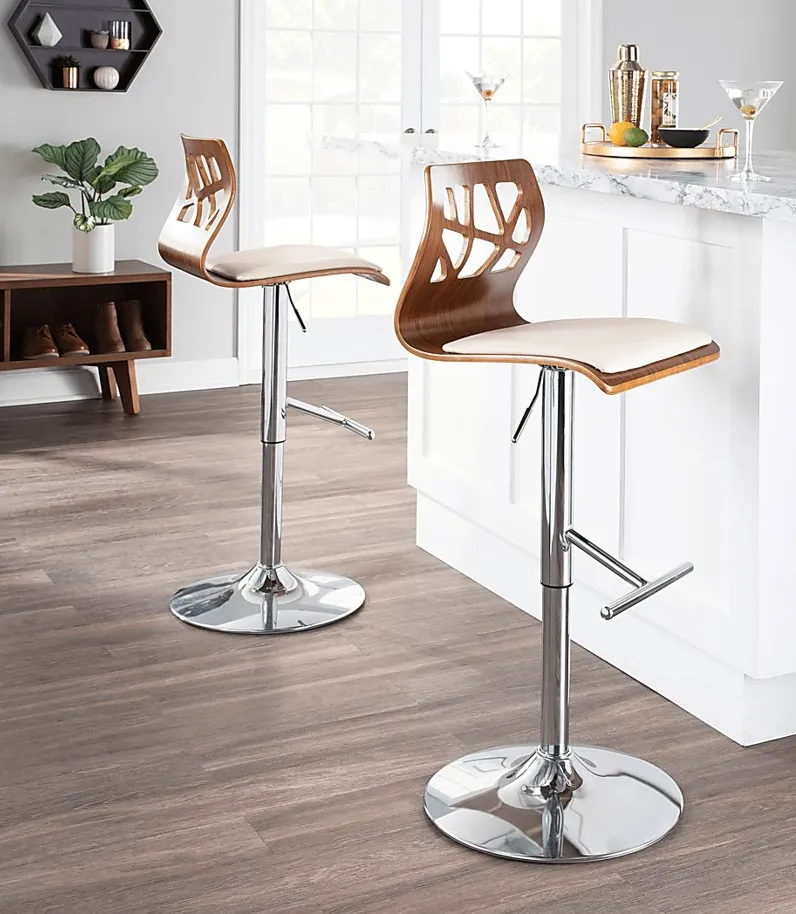 Westwise Cream Adjustable Barstool, Set of 2