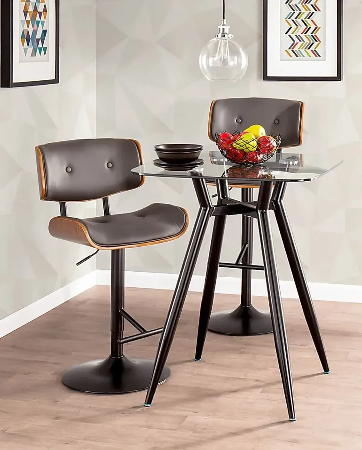 Westhues Gray Adjustable Barstool, Set of 2