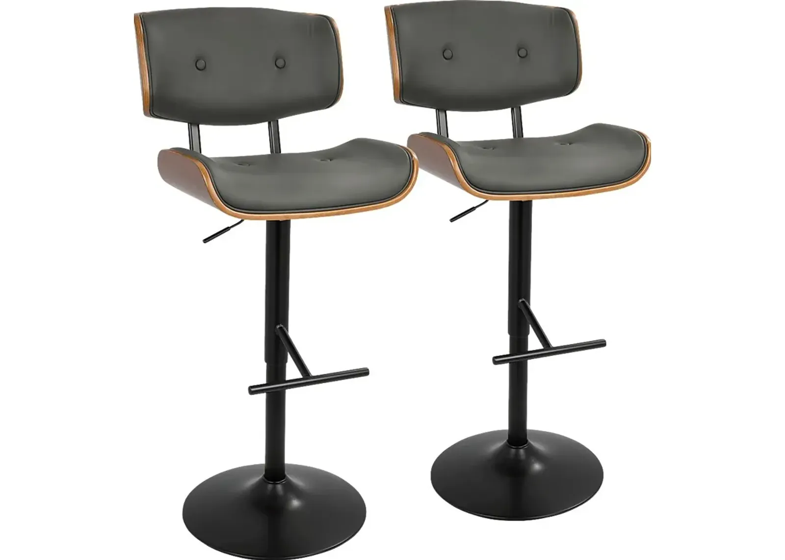 Westhues Gray Adjustable Barstool, Set of 2