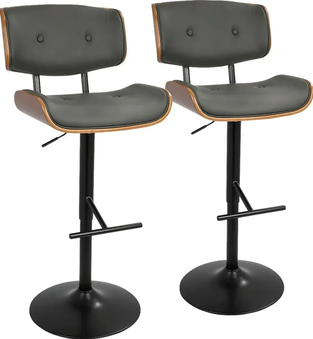 Westhues Gray Adjustable Barstool, Set of 2