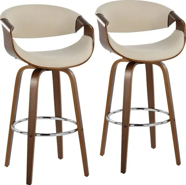 Walincia Cream Barstool, Set of 2