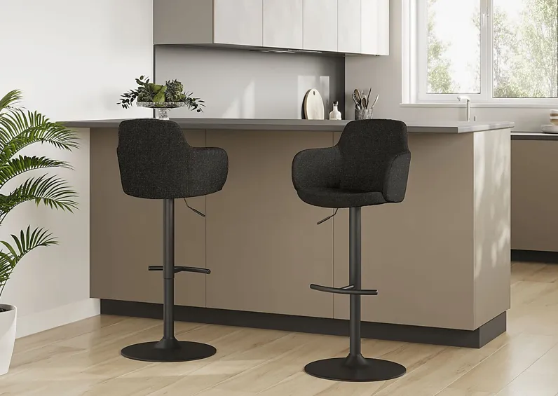 Vitadale Gray Adjustable Barstool, Set of 2