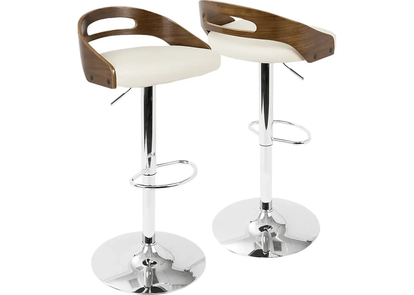 Verhaven I Cream Adjustable Barstool, Set of 2