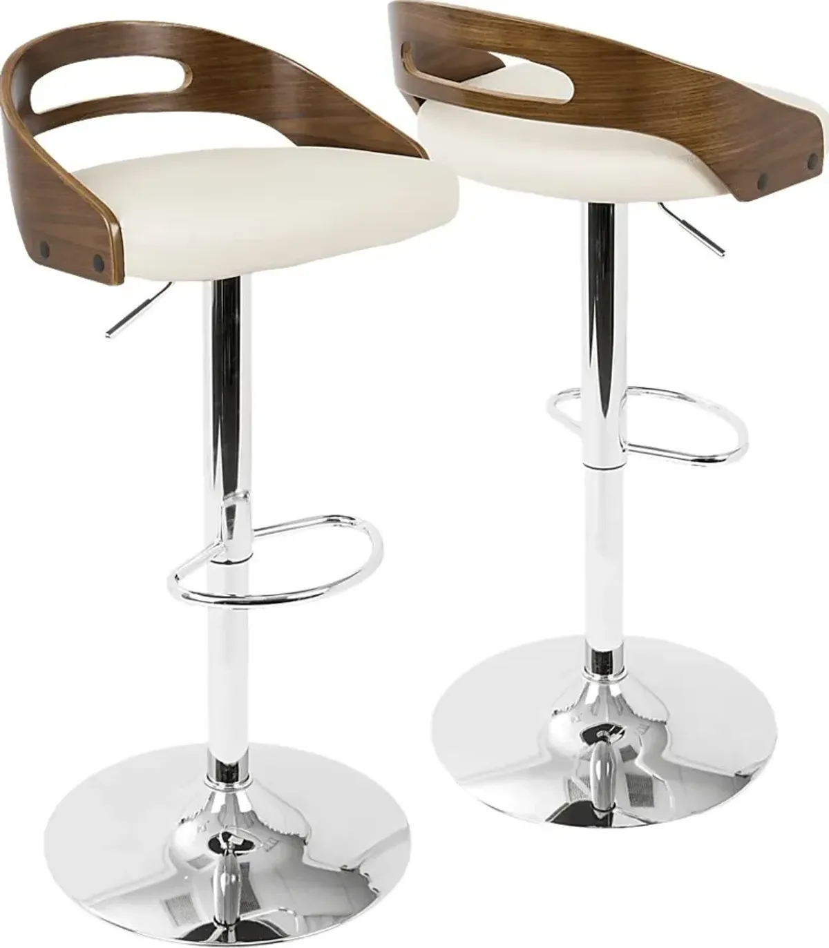 Verhaven I Cream Adjustable Barstool, Set of 2