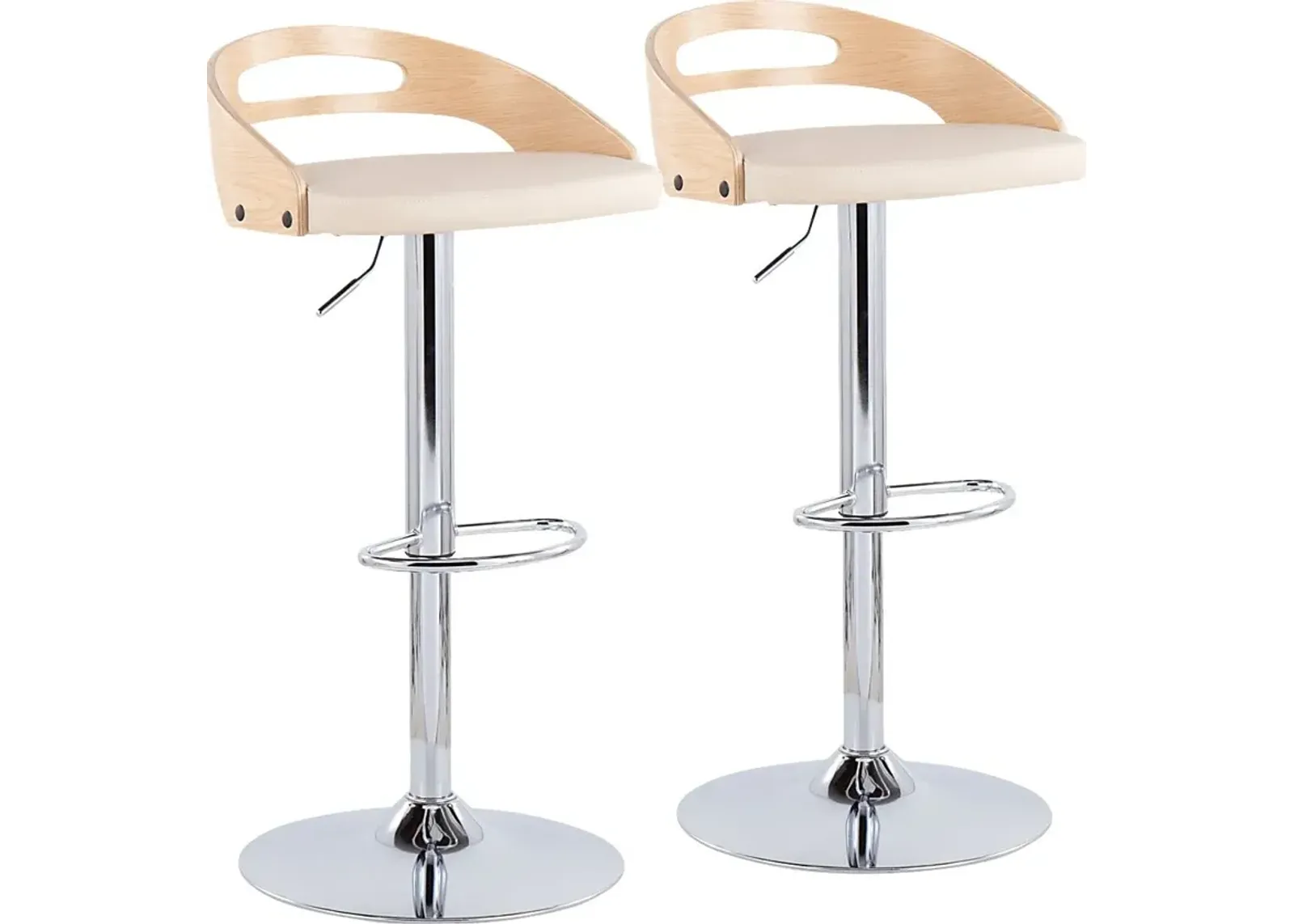 Verhaven II Cream Adjustable Barstool, Set of 2