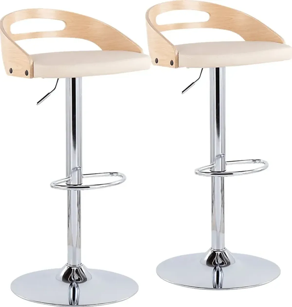 Verhaven II Cream Adjustable Barstool, Set of 2