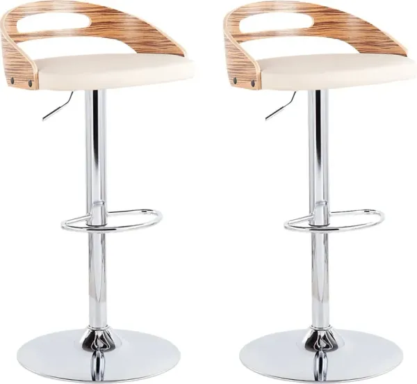 Verhaven III Cream Adjustable Barstool, Set of 2