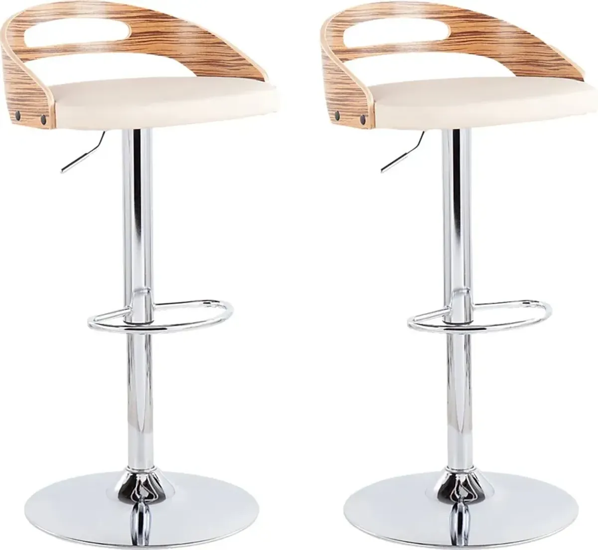 Verhaven III Cream Adjustable Barstool, Set of 2