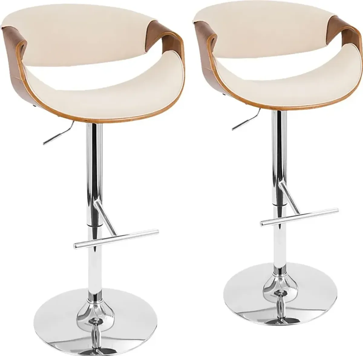 Trefore Cream Adjustable Barstool, Set of 2