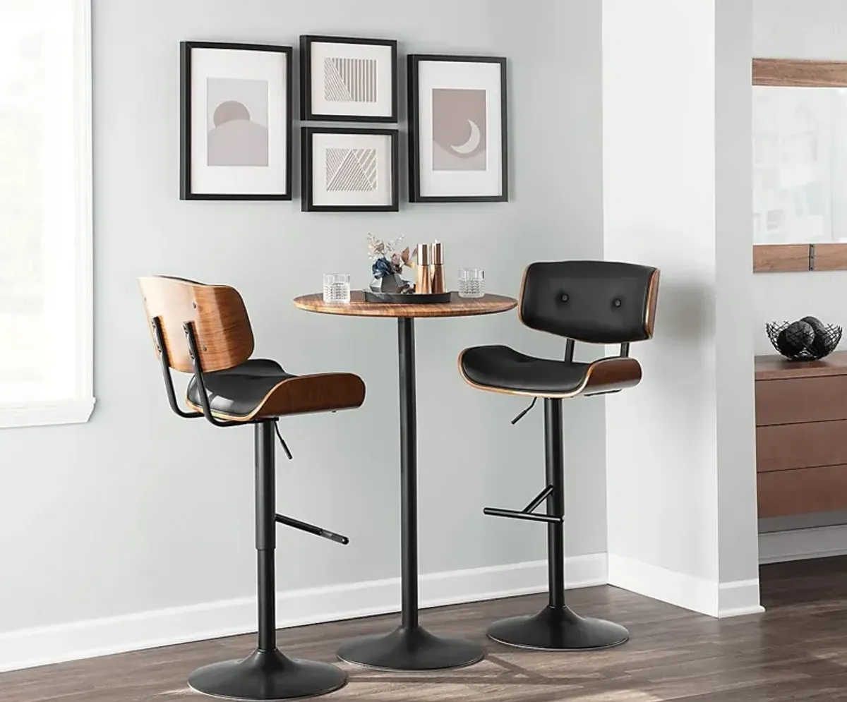 Tesshire Black Adjustable Barstool, Set of 2