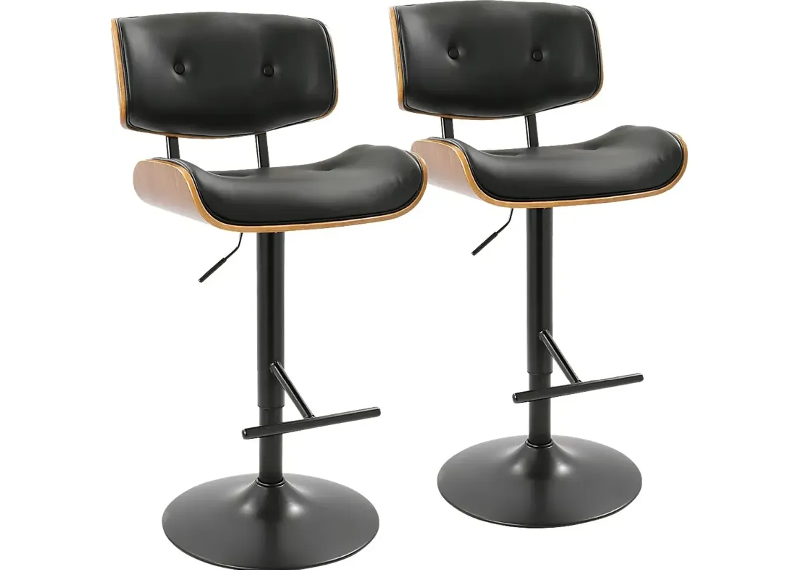 Tesshire Black Adjustable Barstool, Set of 2