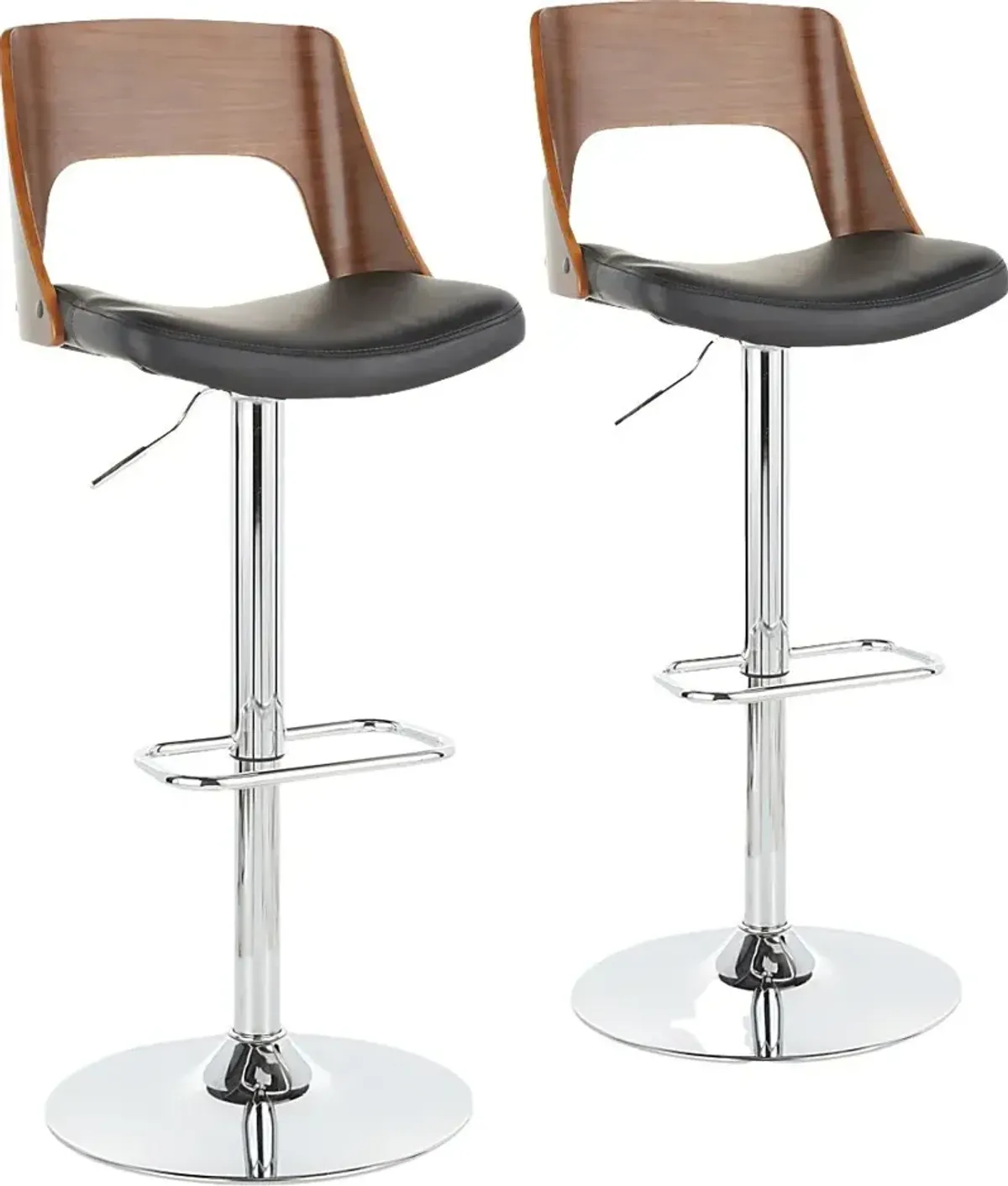 Sunerest Black Adjustable Barstool, Set of 2