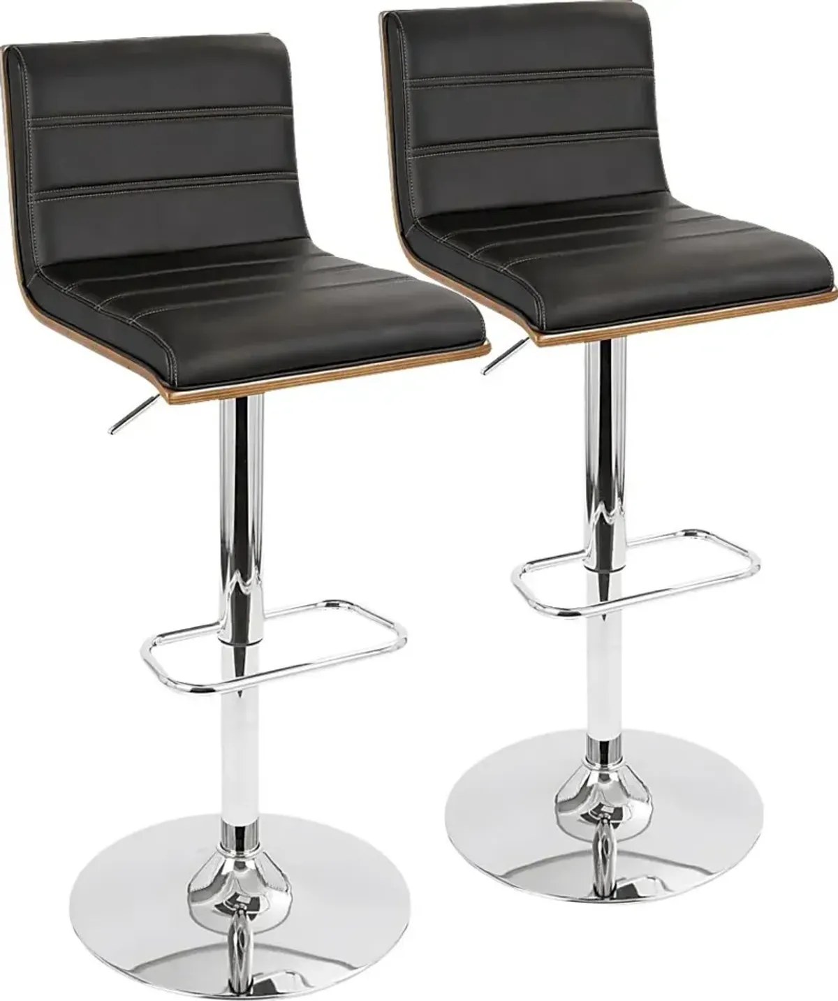 Sturfield Black Adjustable Barstool, Set of 2