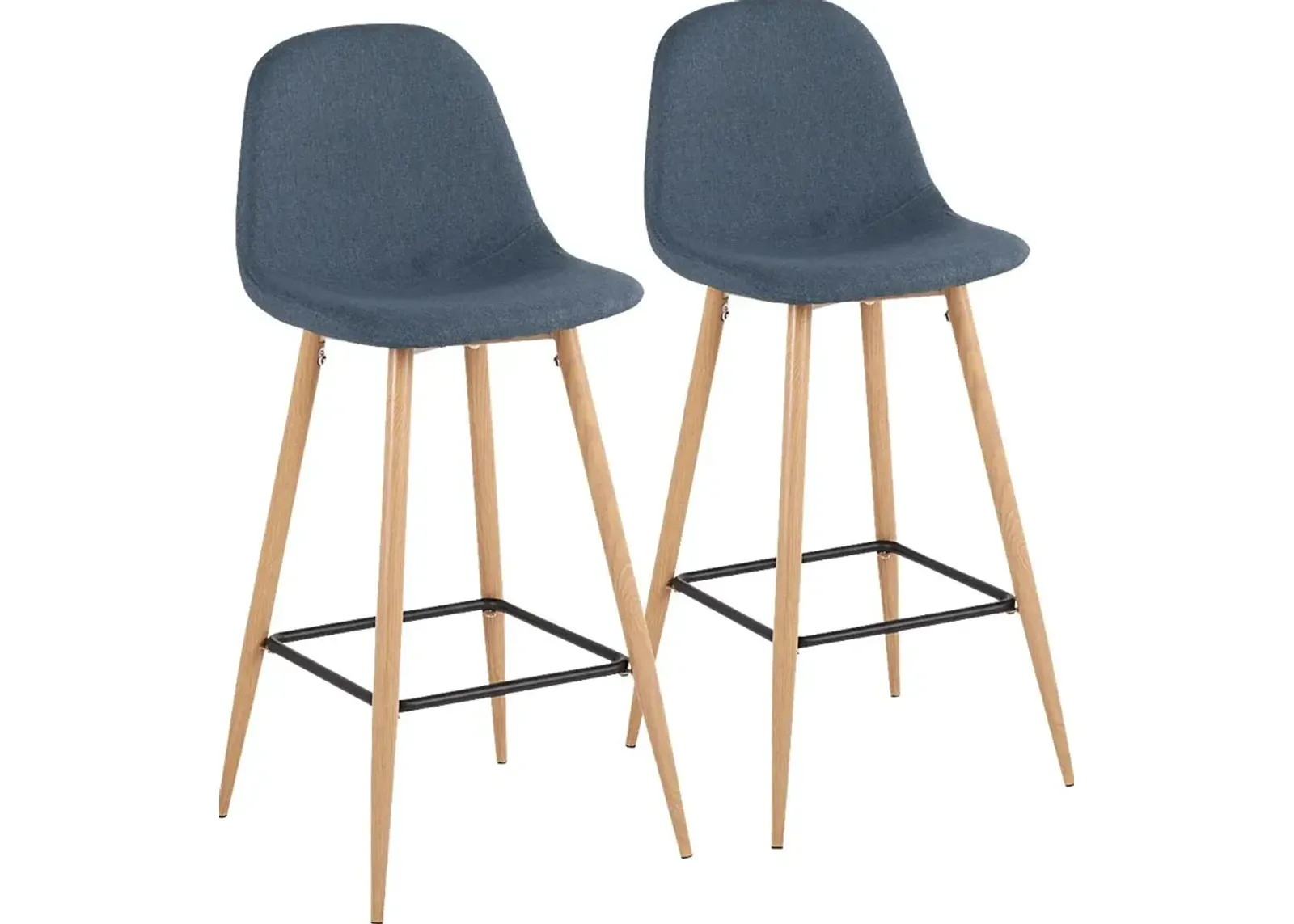 Faye Lane II Blue Barstools, Set of 2