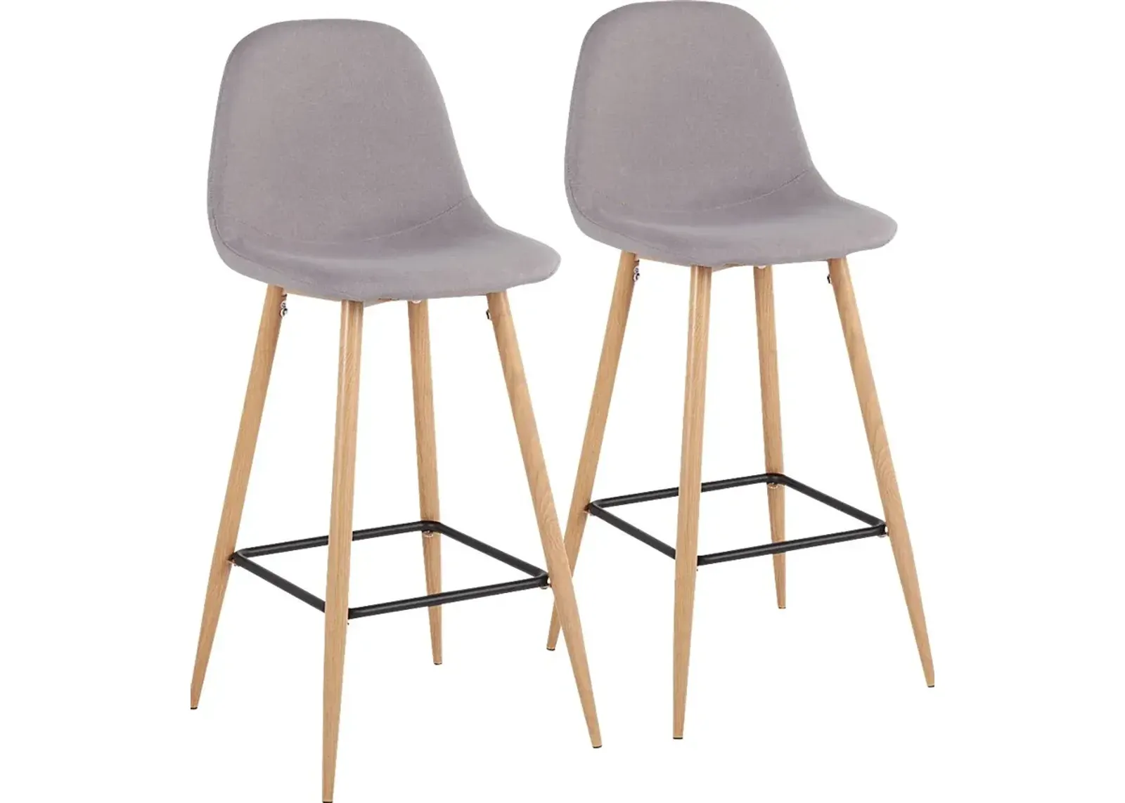 Faye Lane II Light Gray Barstool, Set of 2