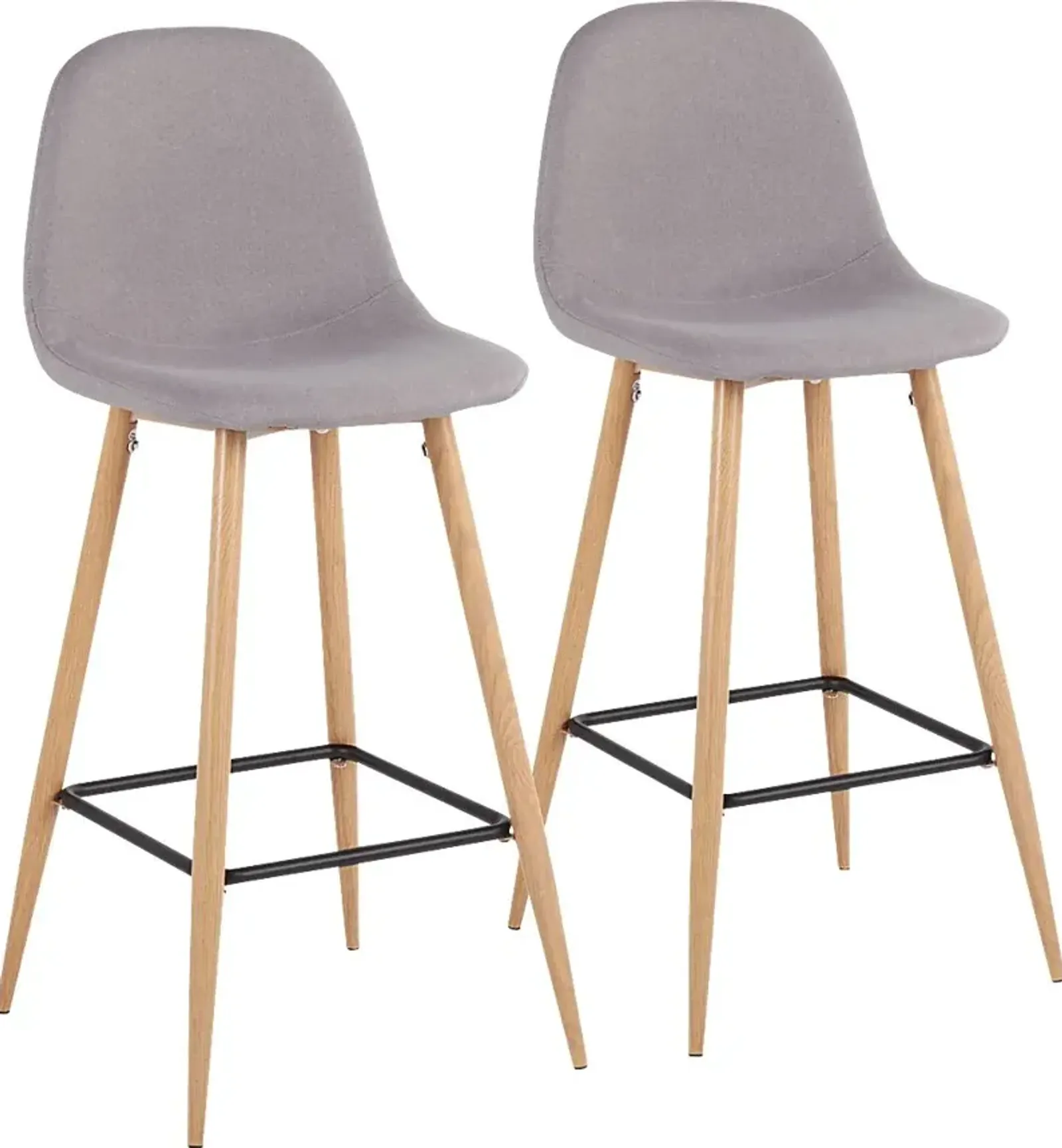 Faye Lane II Light Gray Barstool, Set of 2