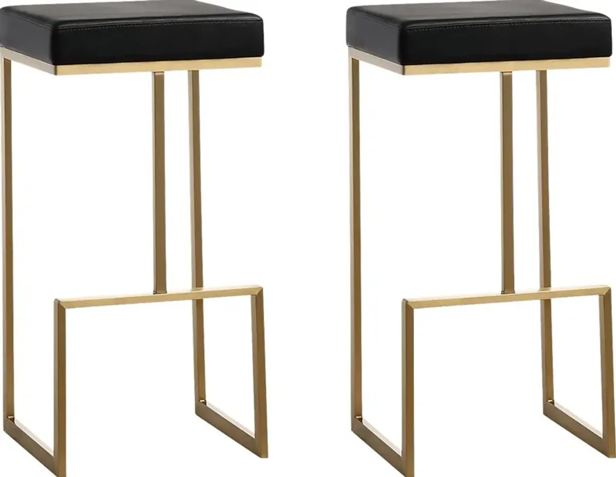 Isellan Black Barstool, Set of 2