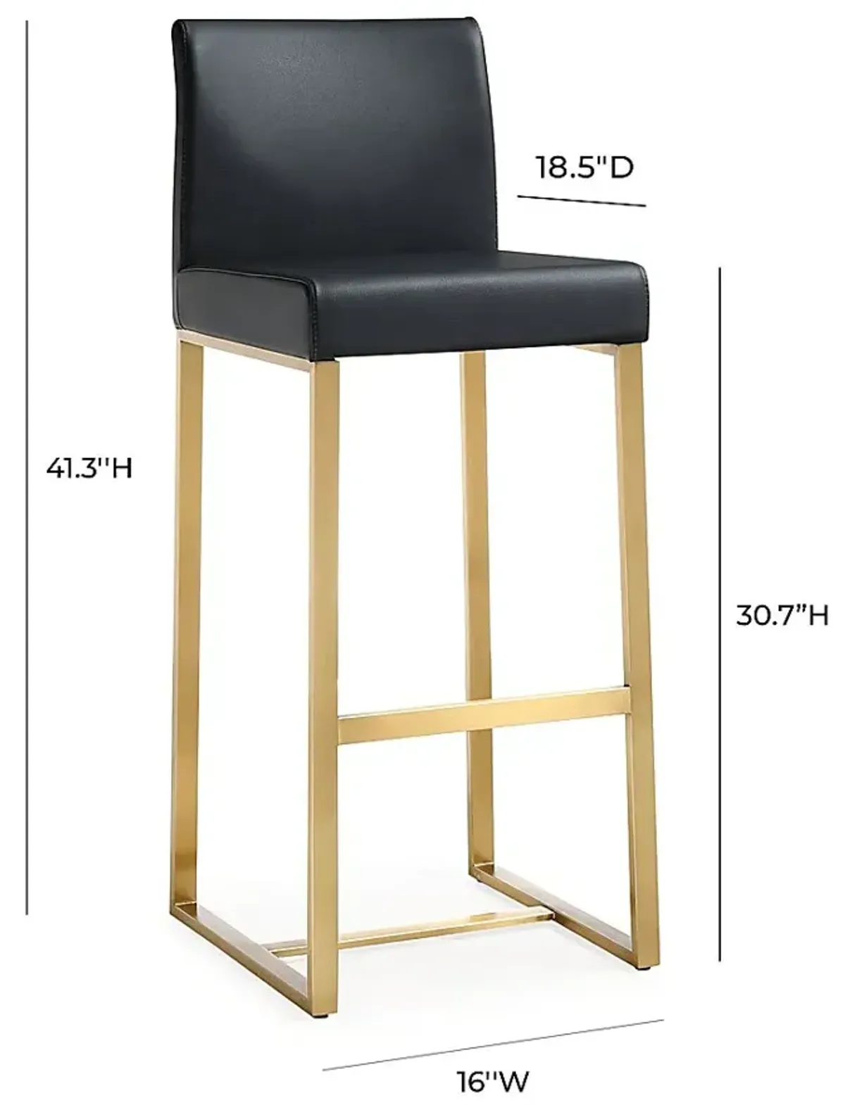 Caliael Black Barstool, Set of 2