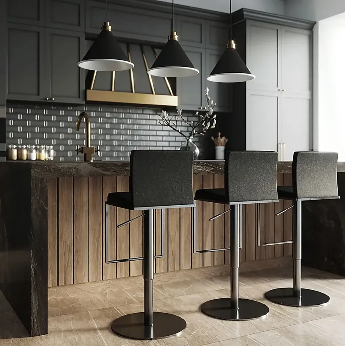 Amanor Black Barstool