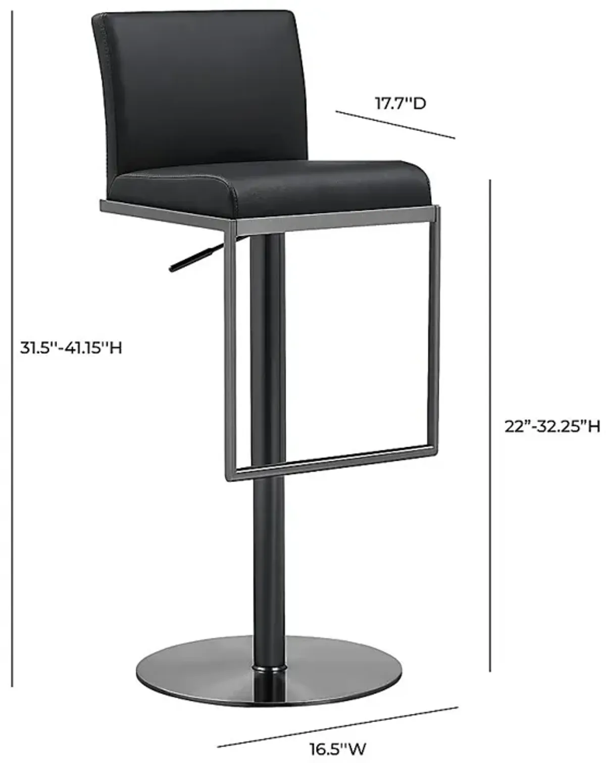 Amanor Black Barstool