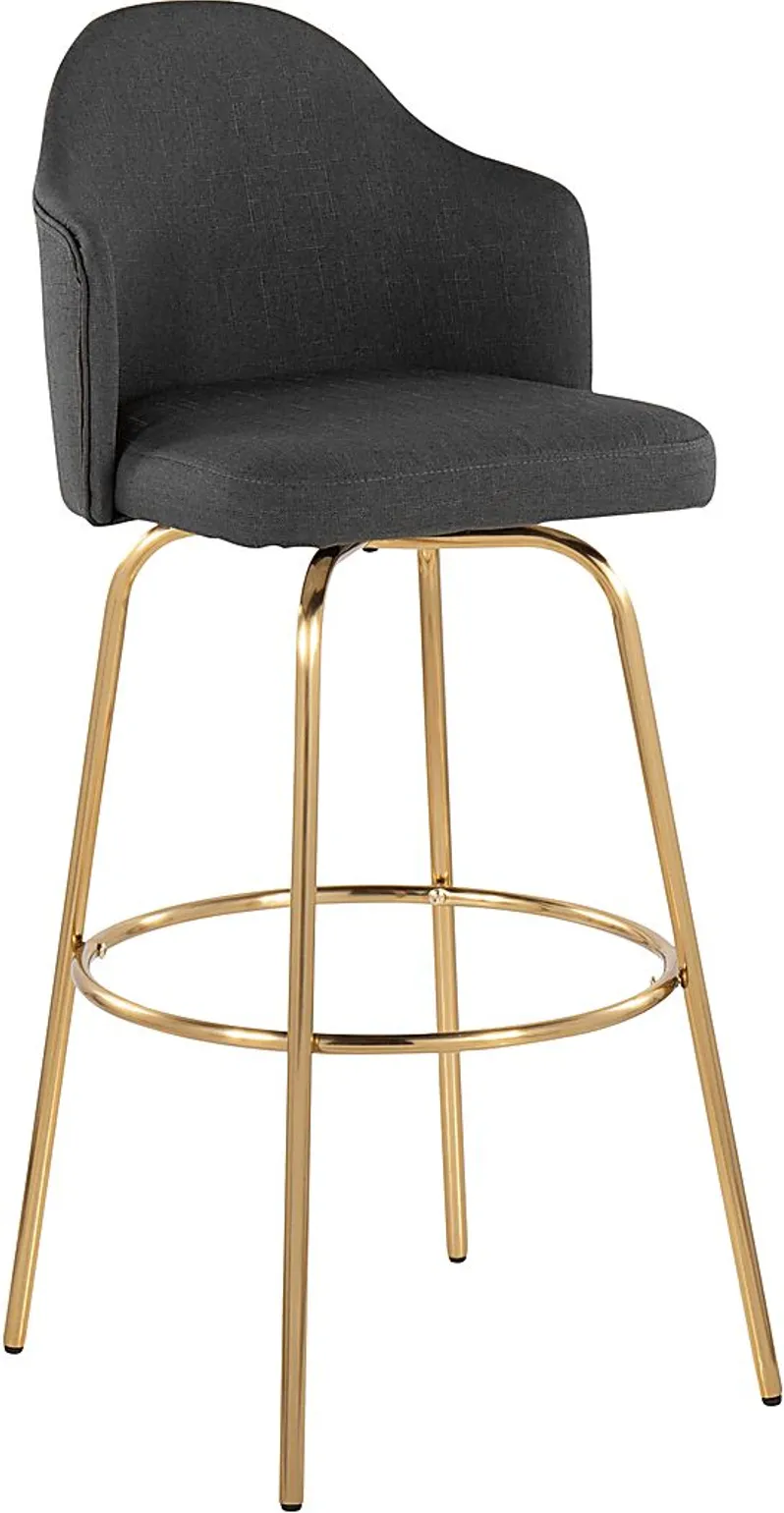 Enilla III Charcoal Barstool, Set of 2