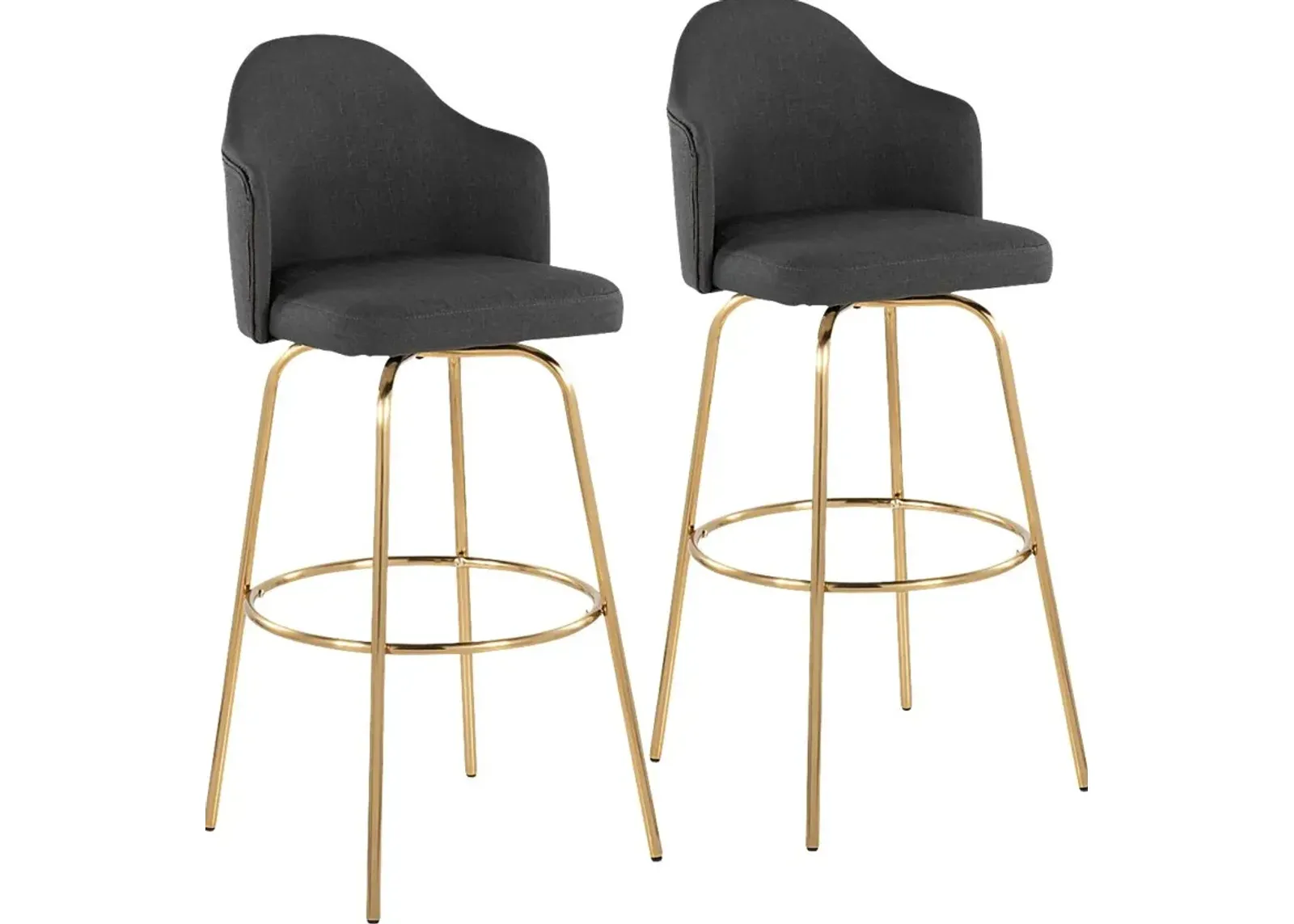 Enilla III Charcoal Barstool, Set of 2