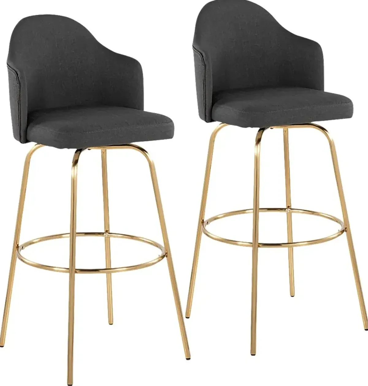 Enilla III Charcoal Barstool, Set of 2