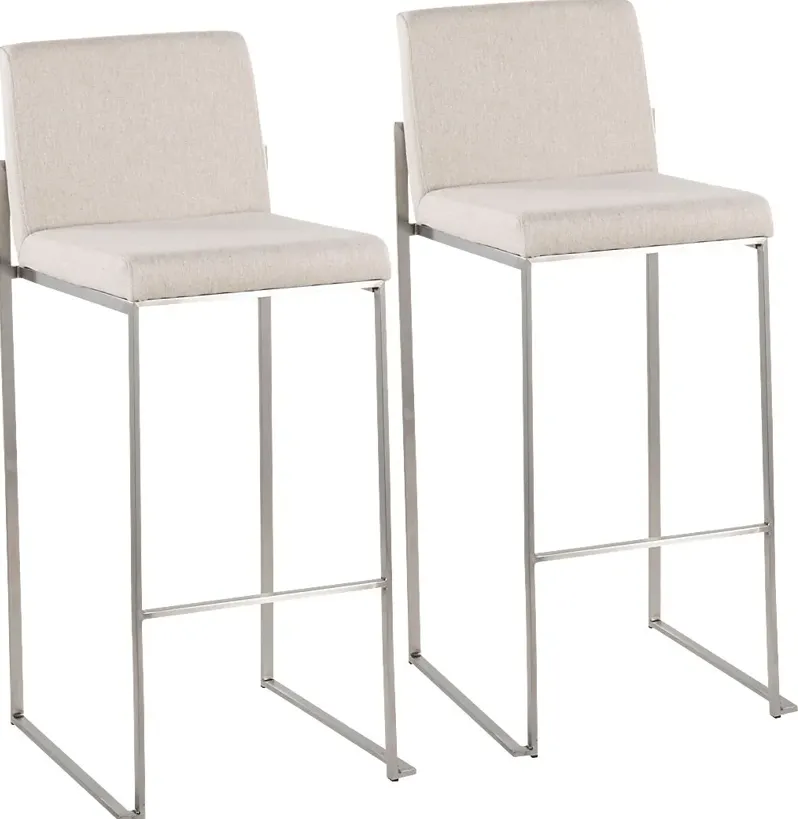 Avella Ann Beige Barstool, Set of 2